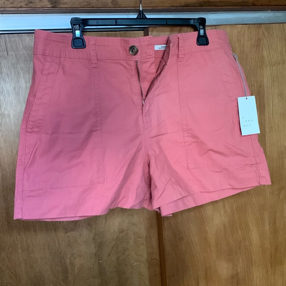 NWT pink shorts with flap pockets.